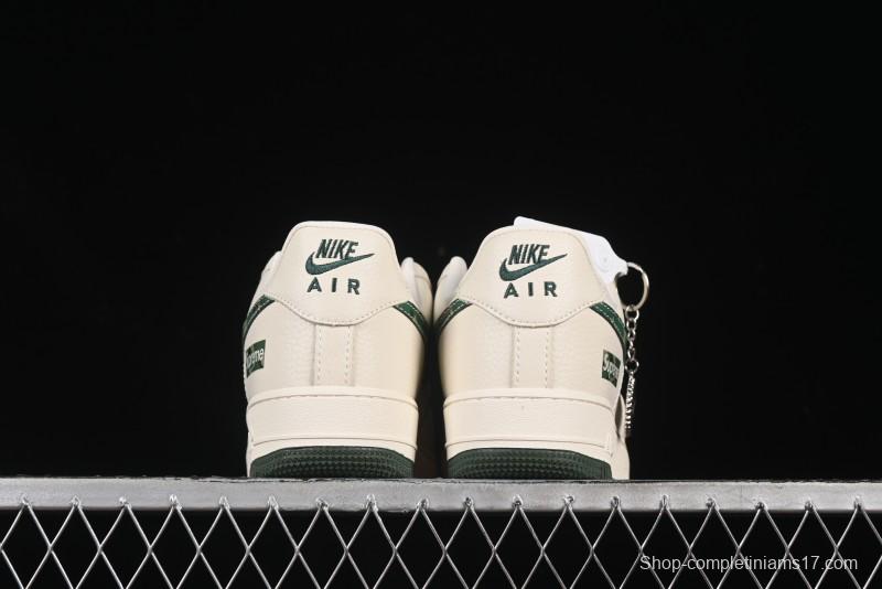 Nike Air Force 1 '07 Low Supreme Collaboration Green Camo Swoosh Casual Sneakers - KK1988-069