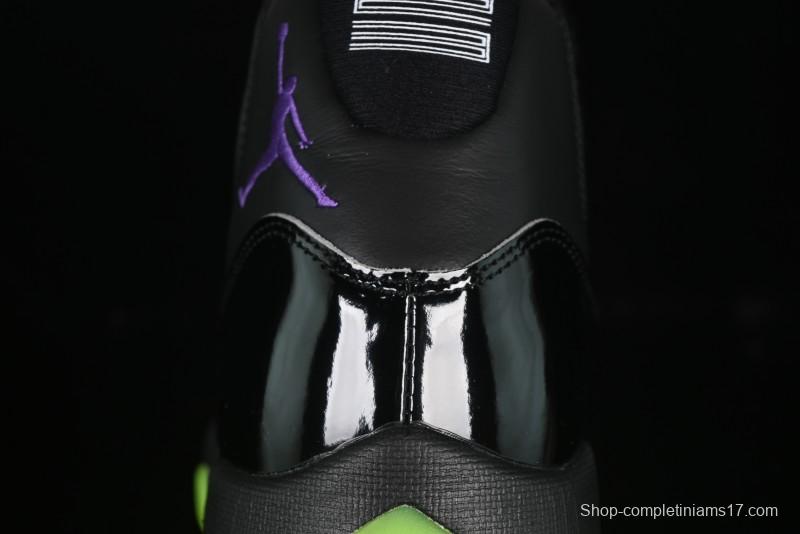 Nike Air Jordan 11 Retro CT8012-003 Basketball Shoes in Black & Guacamole Green