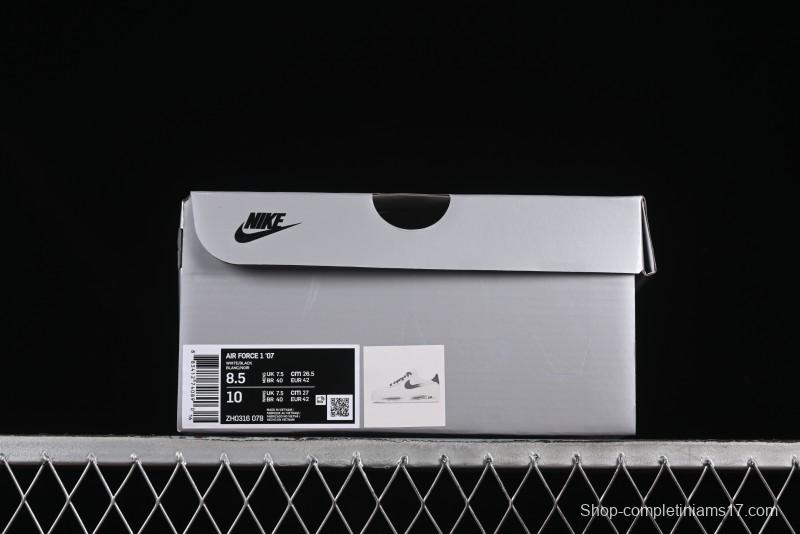 Nike Air Force 1 '07 Low Casual Sneakers in White-Black Gradient with Full-Length Air Cushion - ZH0316-078