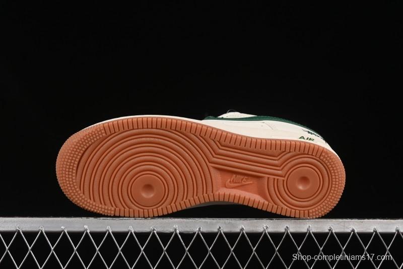 Nike Air Force 1 '07 Low Stussy Collaboration Green Swoosh Gum Sole Casual Sneakers - XX3168-138