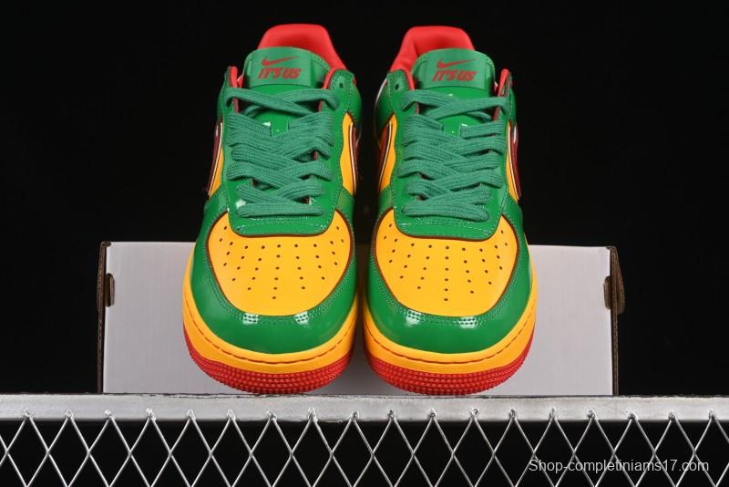 Nike Air Force 1'07 Low Lil Yachty Collaboration Casual Sneakers with Patent Leather and Multicolor Design - IH4383-300