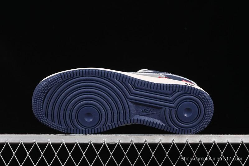 Nike Air Force 1 '07 Low Supreme Collaboration Grey Blue Casual Sneakers - HH7518-054