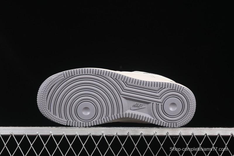 Nike Air Force 1 '07 Low Stussy Collaboration Beige Mini Swoosh Casual Sneakers - HH7518-064