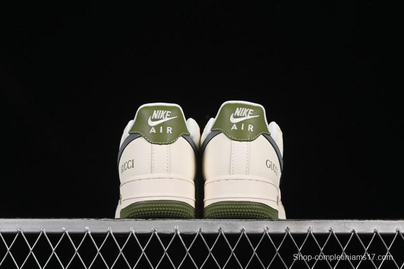 Nike Air Force 1'07 Low Gucci Collaboration Green Grey Pattern Casual Sneakers - XS1958-563