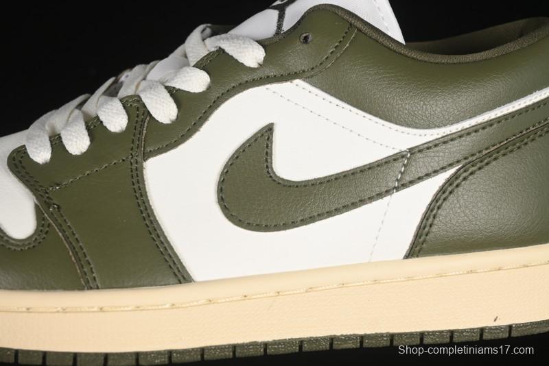 Nike Air Jordan 1 Low AJ1 Military Green White Casual Lifestyle Sneakers - DC0774-122