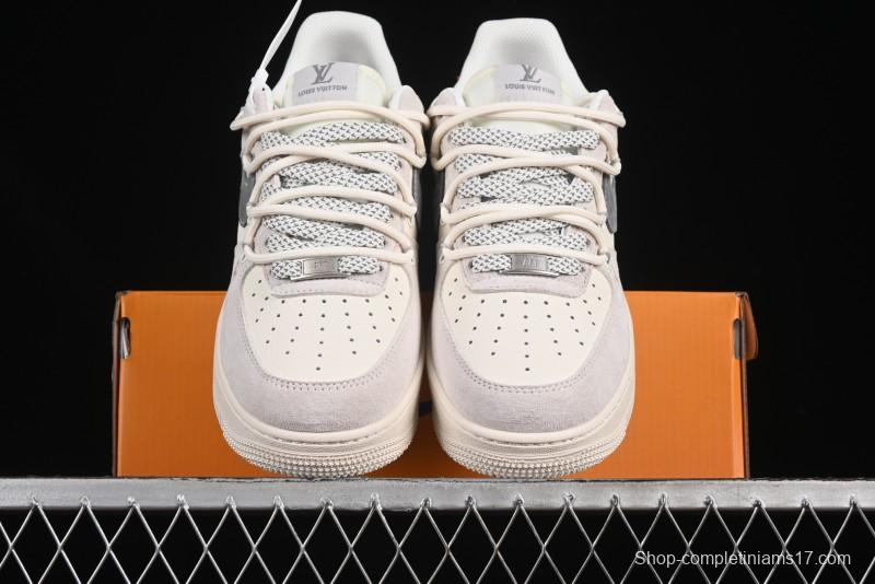 Nike Air Force 1 '07 Low LV Collaboration Two-Tone Red Heel Drawstring Casual Sneakers - DM6868-084