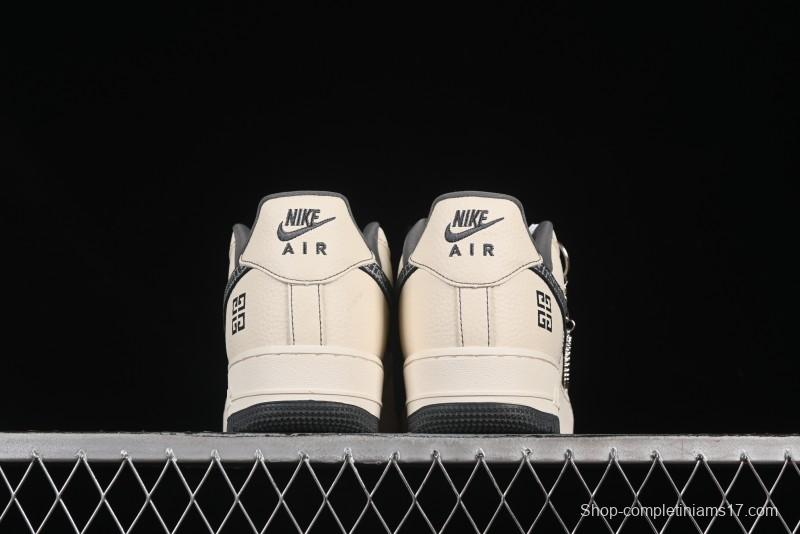 Nike Air Force 1 '07 Low Givenchy Collaboration Pattern Beige Grey Casual Sneakers - DF0188-057