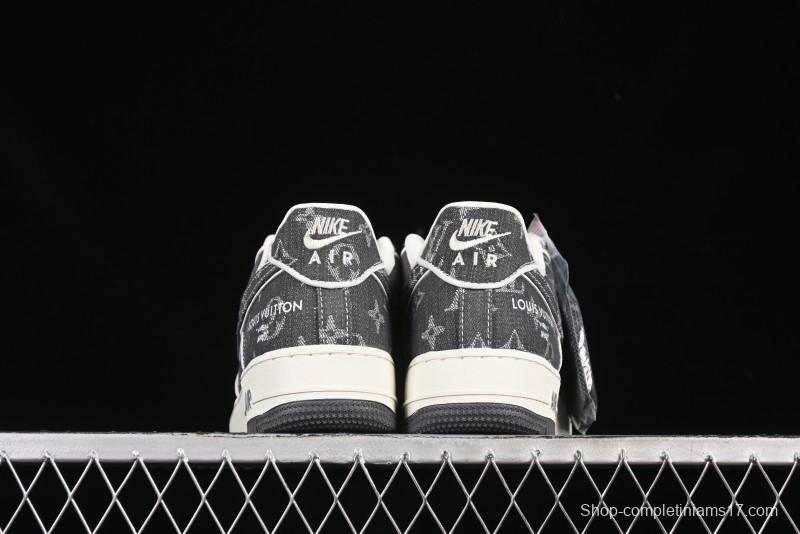 Nike Air Force 1'07 Low LV Collaboration Black Denim Casual Sneakers - SC9207-530