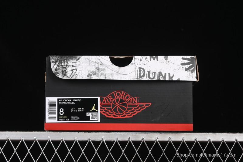 Nike Air Jordan 1 Low "White Black Gym Red" Retro Casual Sneakers - IB8971-106