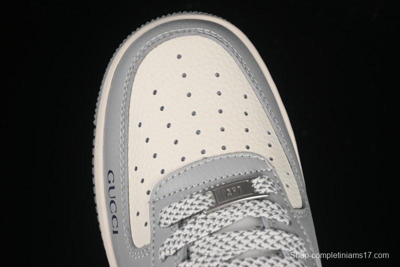 Nike Air Force 1 '07 Low Gucci Collaboration Grey Blue Swoosh Casual Sneakers - XS1958-543