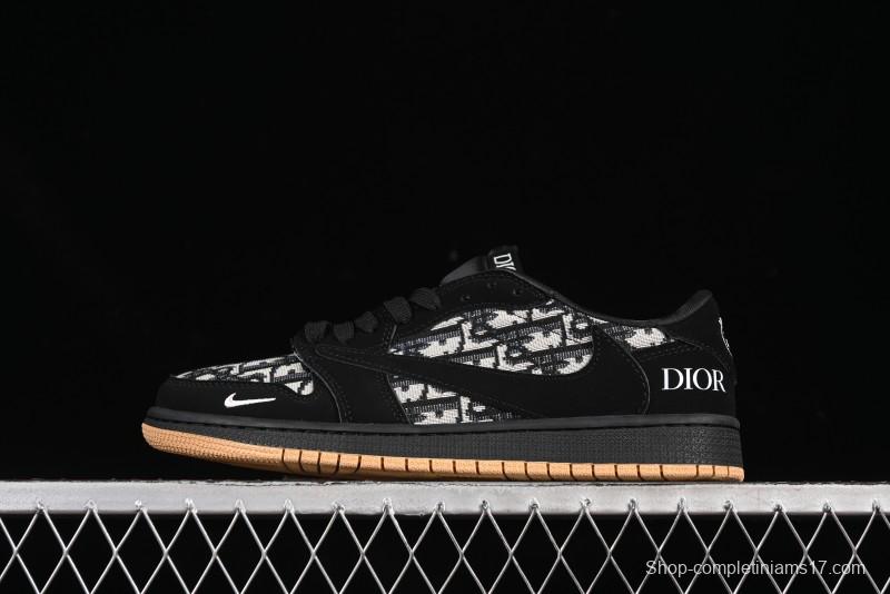 Nike Travis Scott x Fragment Design x Air Jordan 1 Low OG SP AJ1 Collaboration Sneakers - XS2024-069