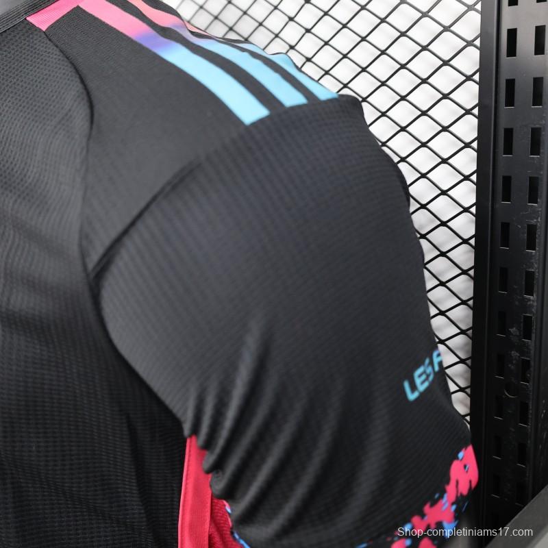 Player Version 2025 Algeria Black with Colorful Gradient Accents Jersey