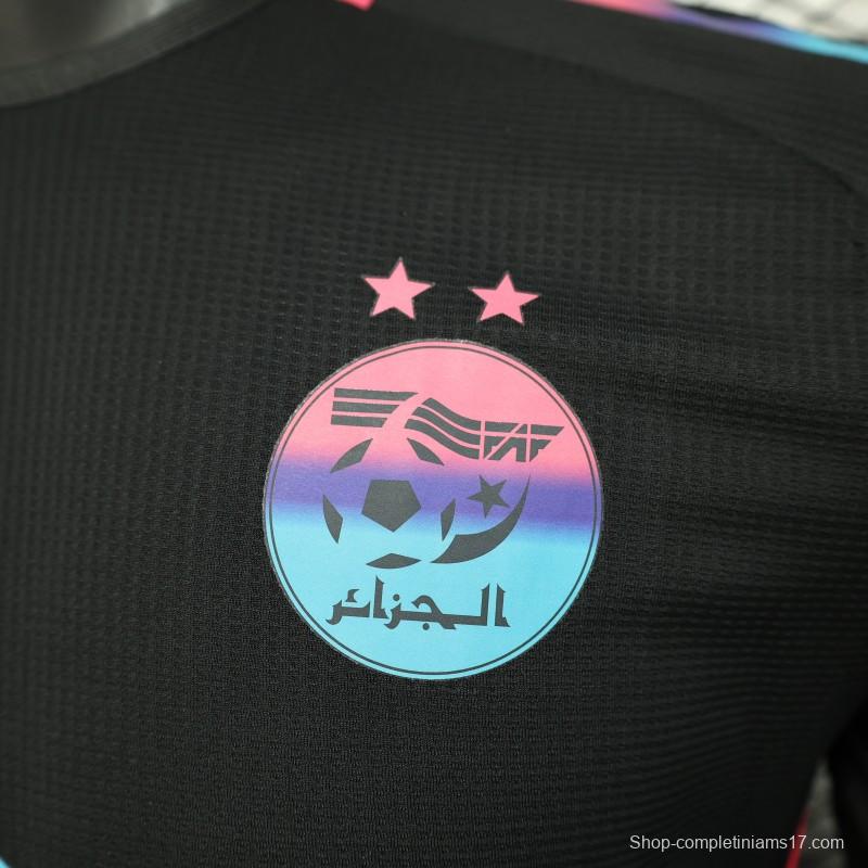 Player Version 2025 Algeria Black with Colorful Gradient Accents Jersey