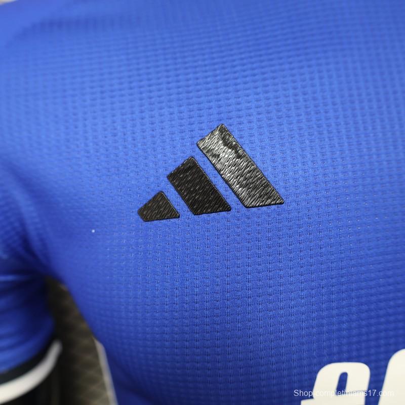 Player Version 2025 Algeria Blue with Arabic Sponsor Jersey