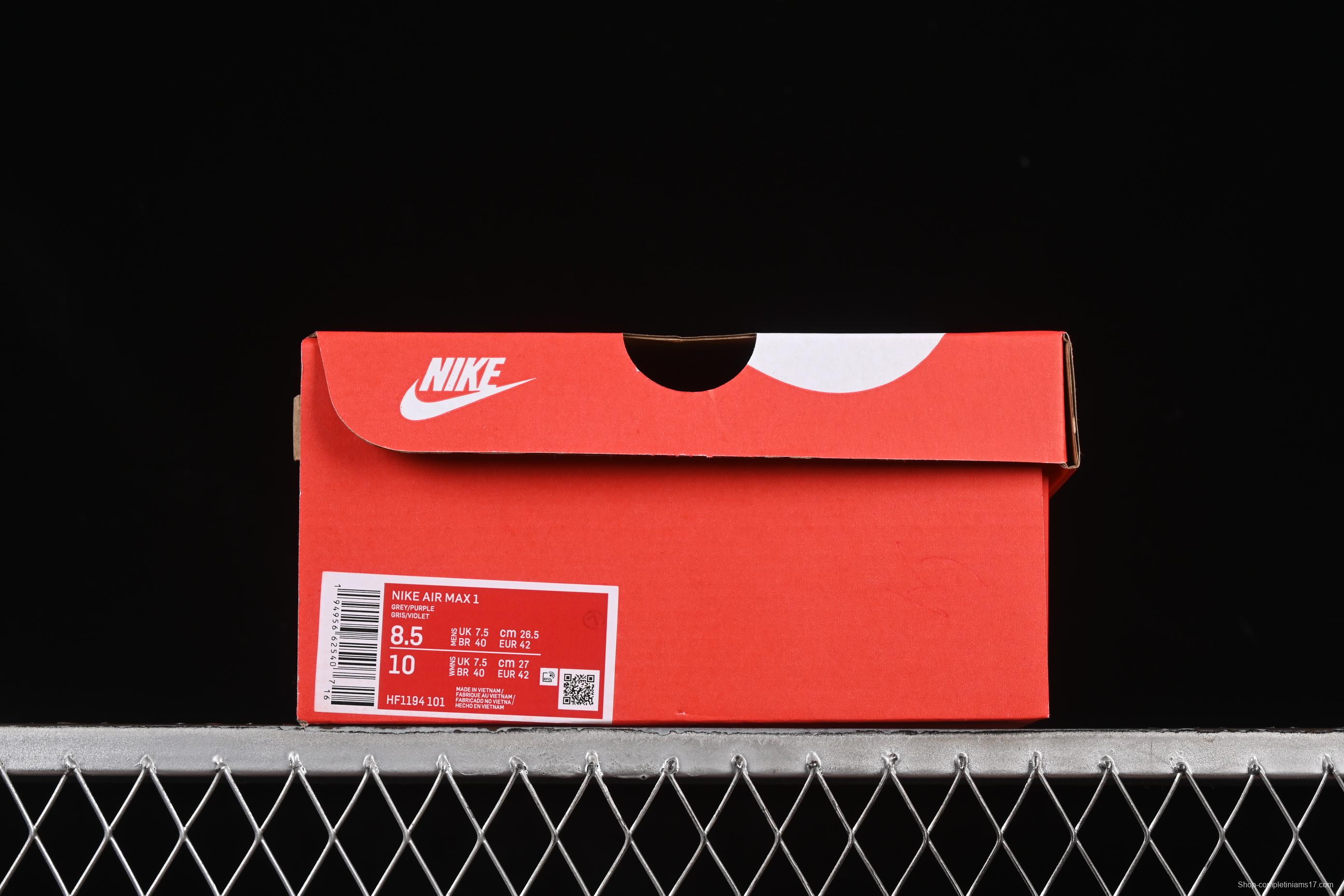 Nike Air Max 1 Retro Running Shoes with Half-Sole Air Cushion - HF1194-101