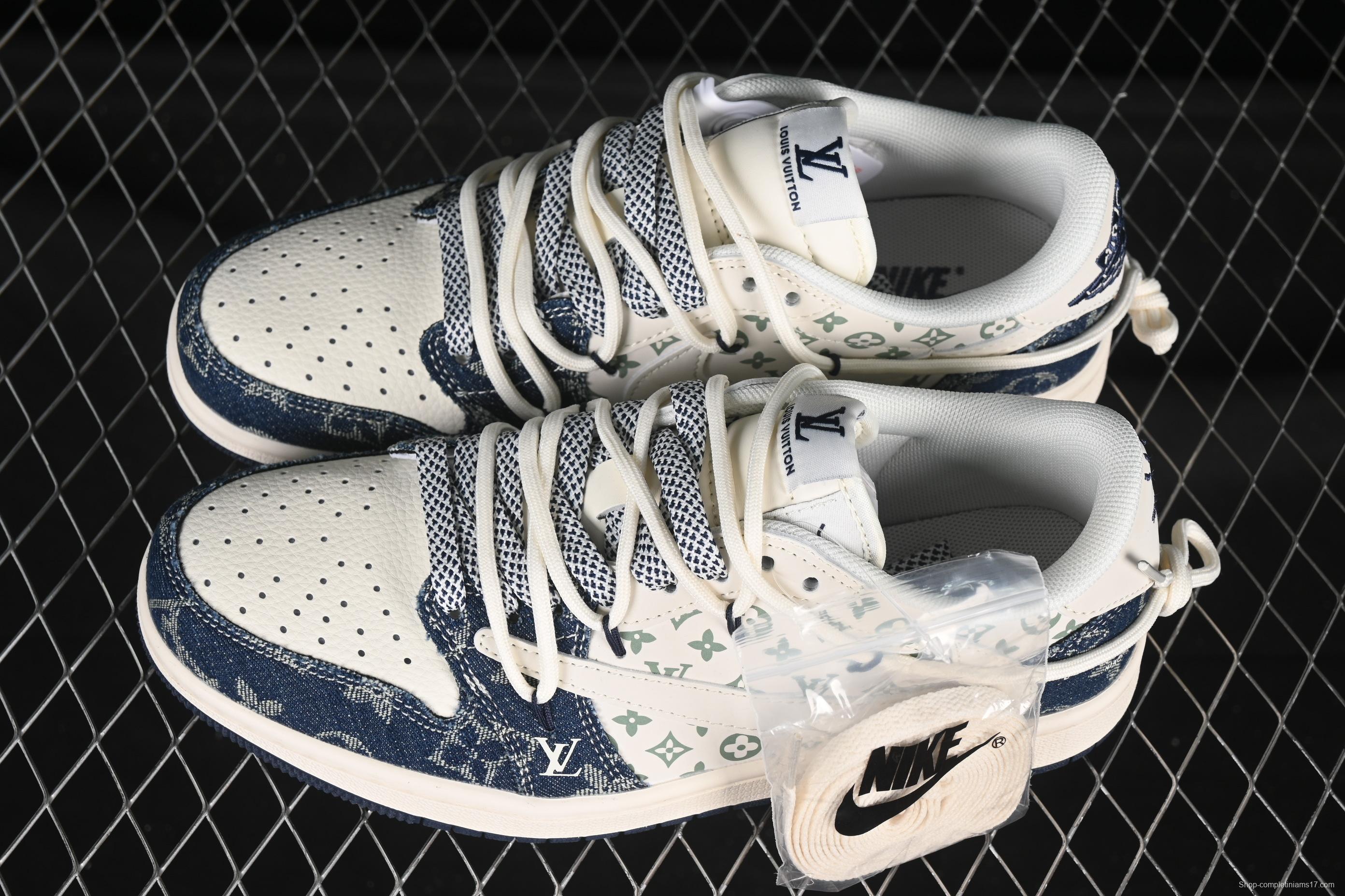 Nike Travis Scott x Fragment Design x Air Jordan 1 Low OG SP Casual Sneakers with Reverse Swoosh - YX5066-322