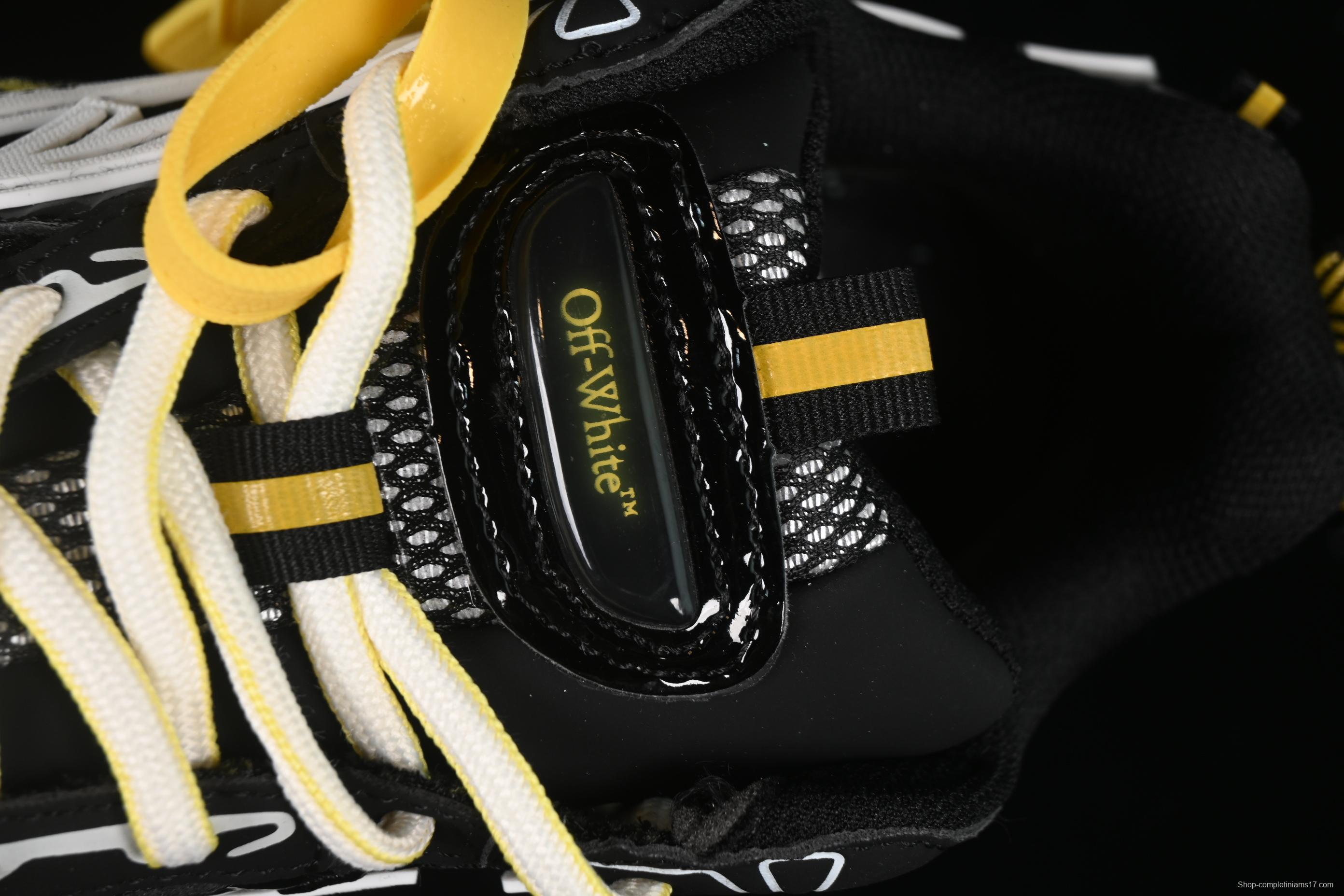 Off-White Be Right Low-Top Lifestyle Sneakers in Black & Yellow - C.D4