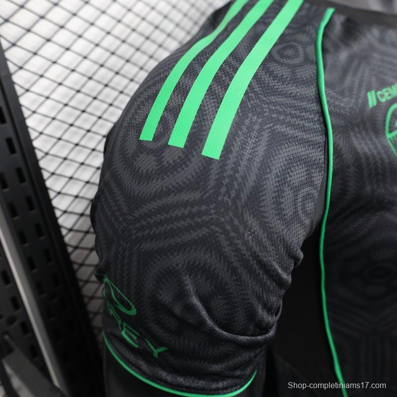 Player Version 2024-25 Tigres UANL Third Jersey - Black with Green Accents - CEMEX Sponsorship