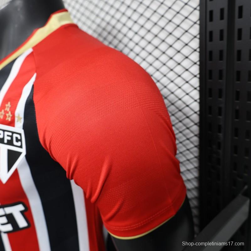 Player Version 25/26 Sao Paulo Home Jersey With Full Sponsors