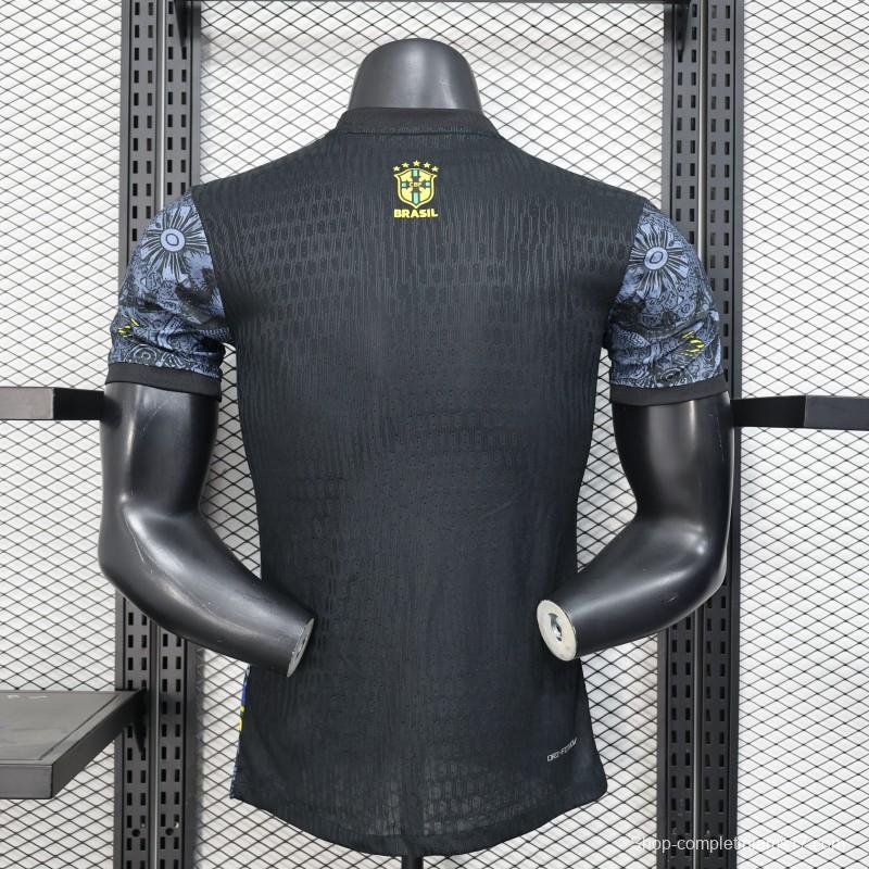 2025 Brazil National Team Special Edition Religious Concept Jersey - Christ the Redeemer Design - Dark Blue