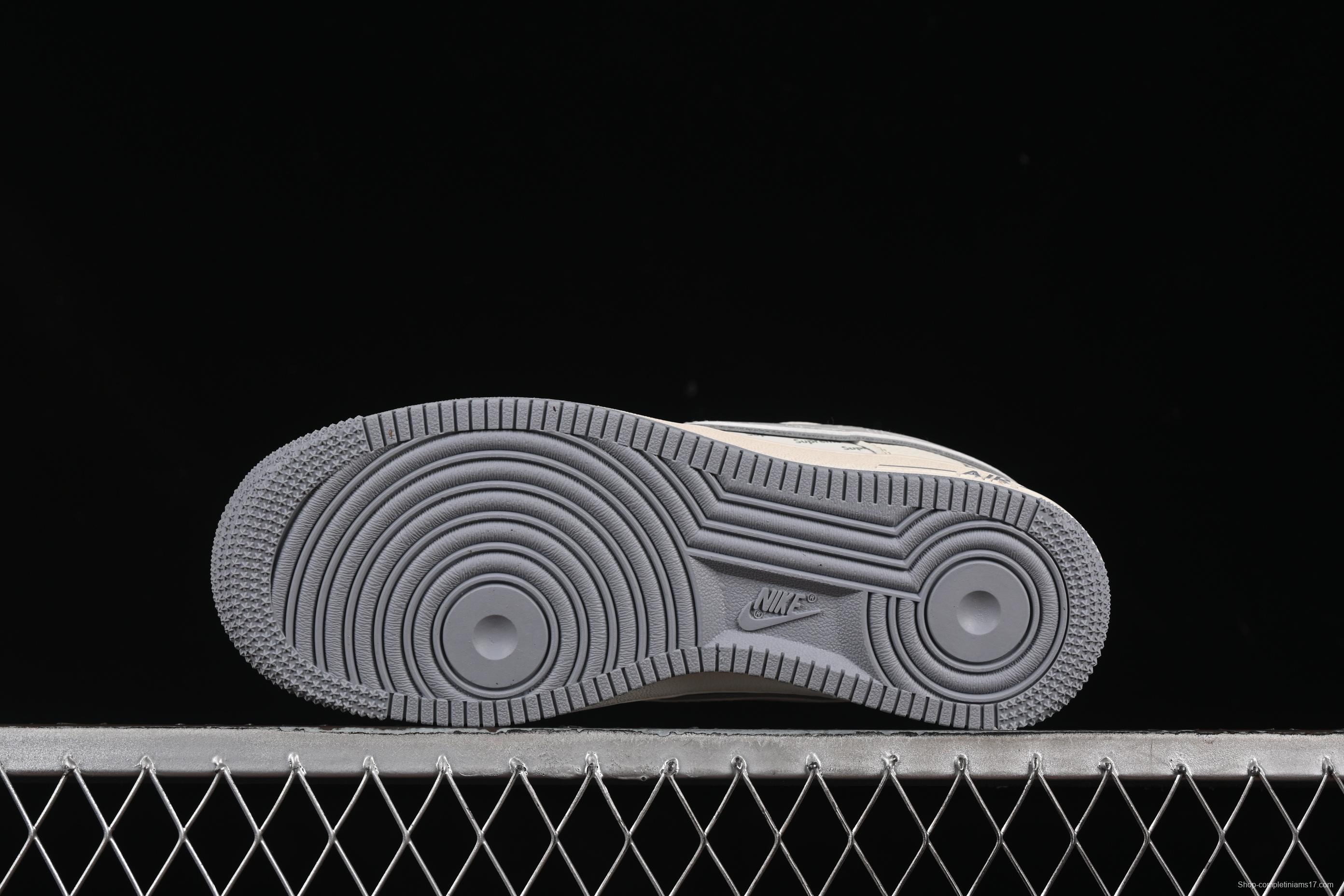 Nike Air Force 1 '07 Low Supreme Collaboration Beige Multi-Swoosh Casual Sneakers - XX3168-147