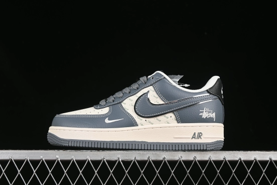 Nike Air Force 1 '07 Low Stussy Collaboration Grey Black Tail Low-Top Casual Sneakers - XS1958-553