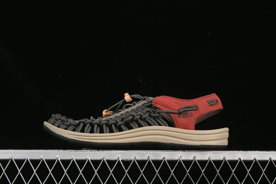 Keen Uneek Flat-M Woven Stretch Multi-Purpose Outdoor Sandals for Hiking and Water Activities - 1025171 BLACK PINE GREEN