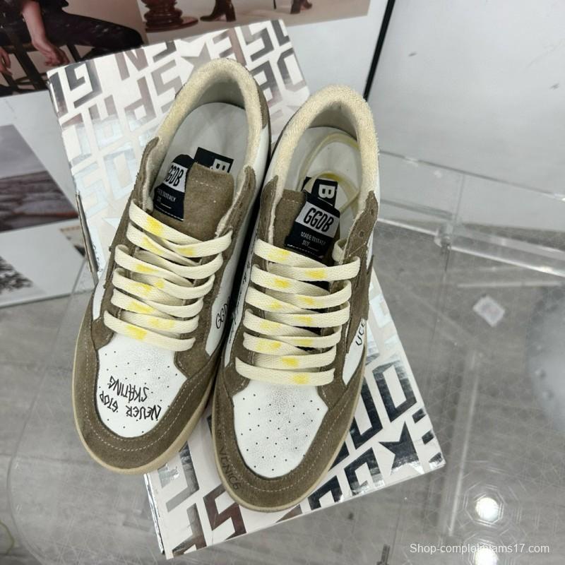 2024 Unisex GGDB White Olive Suede Leather Sneakers MJ00260