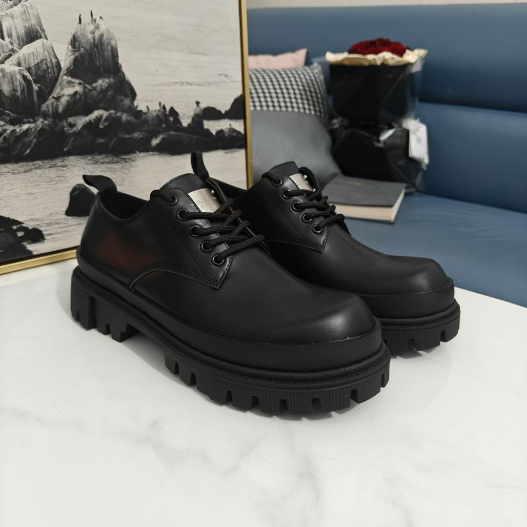 2024 Men Dolce & Gabbana Black Leather Derby MJ00310