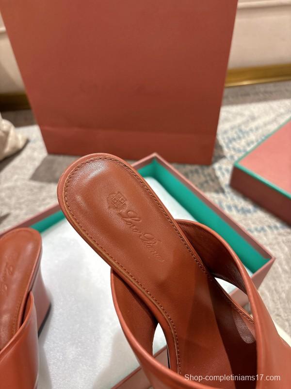 2025 Women Le Parmentier Brown Leather Sandals LY00300