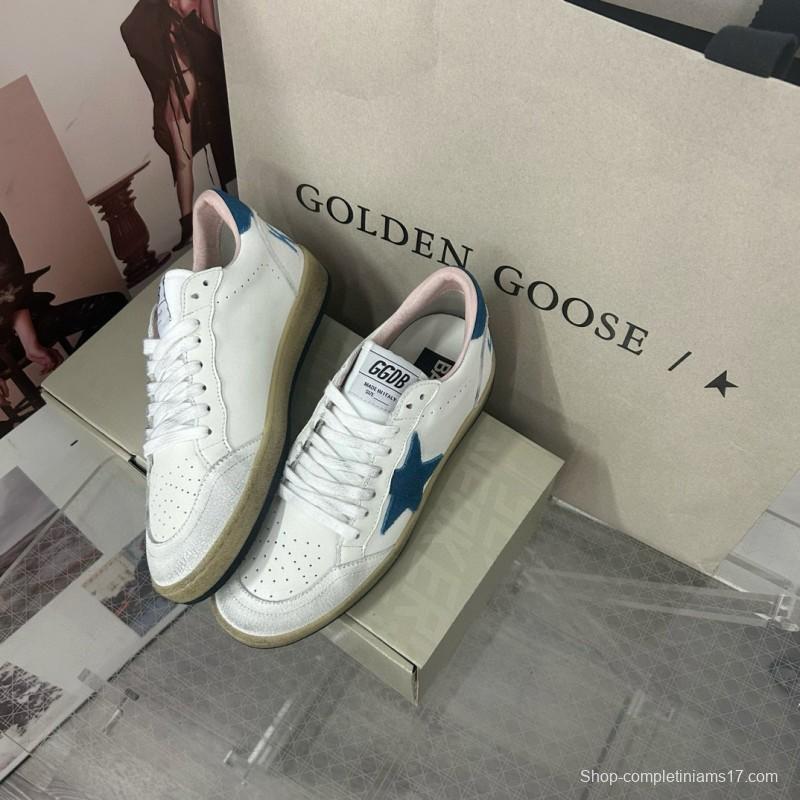 2024 Unisex GGDB White Blue Leather Low Top Sneakers MJ00260