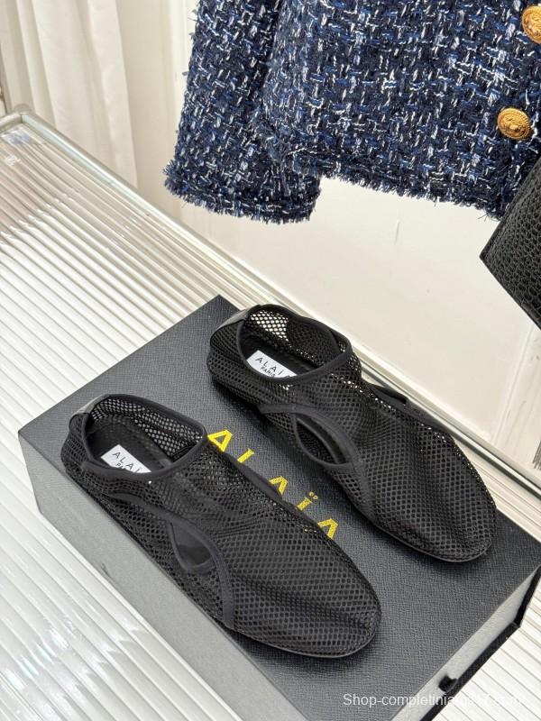 2025 Women AlAIA Black Mesh Casual Shoes
