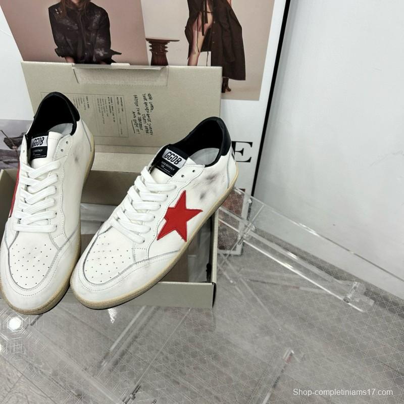 2024 Unisex GGDB White Red Leather Low Top Sneakers MJ00260