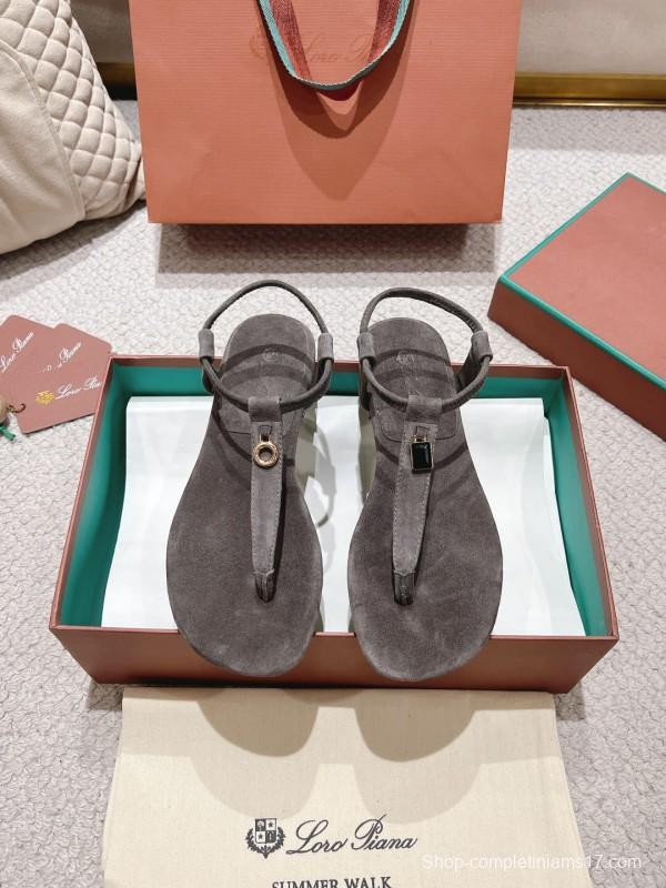 2025 Slippers LP Gray Suede Sandals LY00250