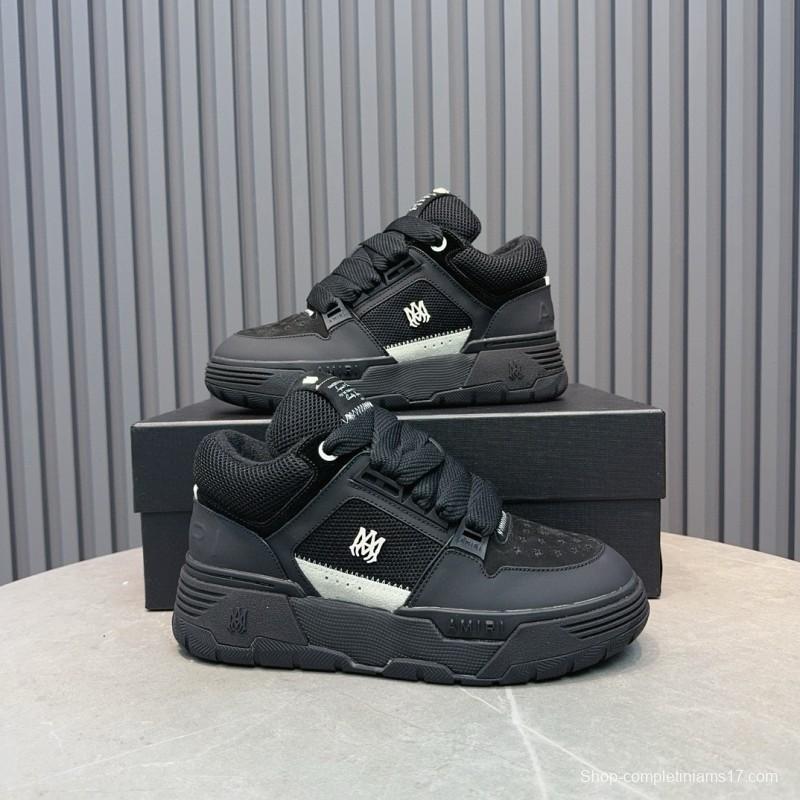 2024 Men Amiri Black Mesh Leather Sneakers MJ00360