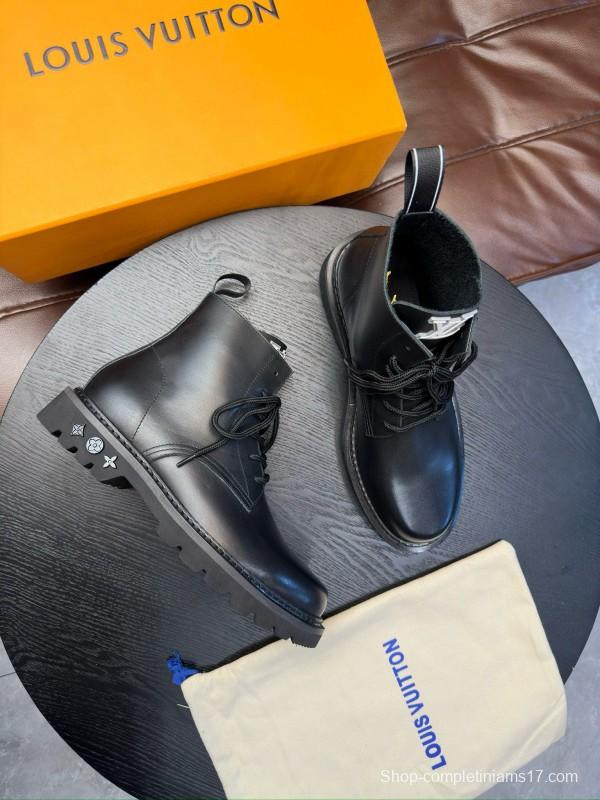 2024 Men Louis Vuitton Black Calf Leather Casual High Top MJ00440