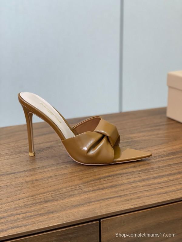 2025 Women Gianvito Rossi Brown Leather Stiletto Heels