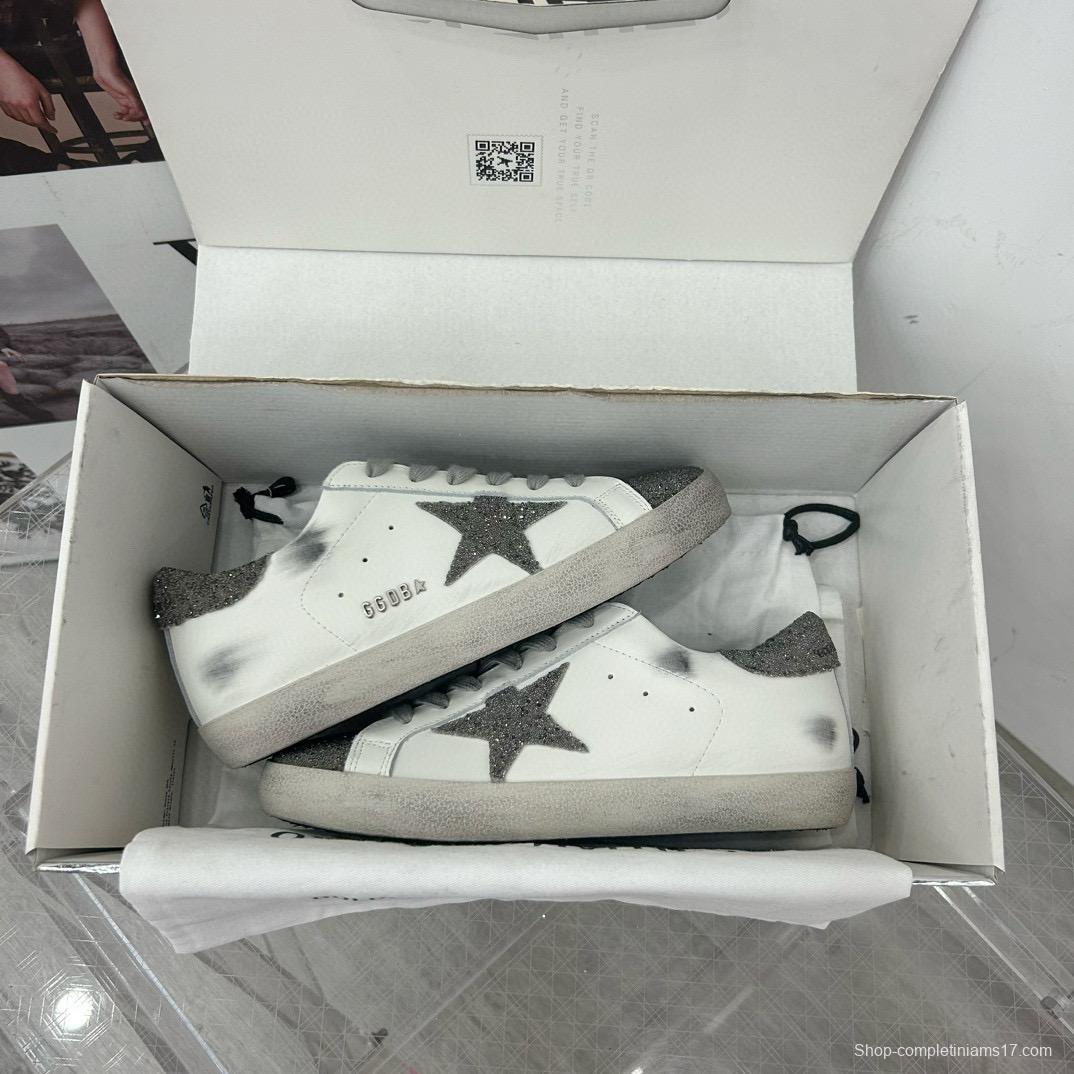 2025 Women GGDB White Grey Leather Suede Sneakers LY00360