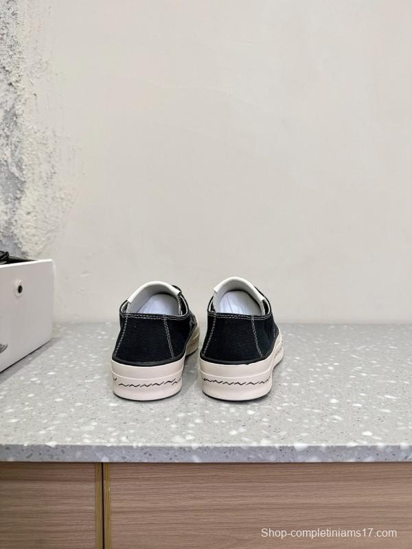 2025 Unisex VISVIM Black Canvas Sneakers KFY00260