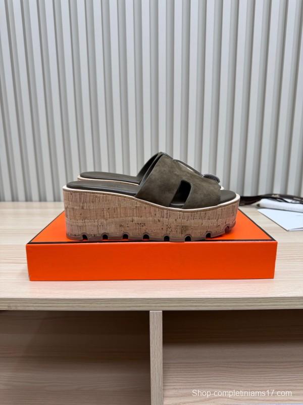 2025 Slippers Hermès Brown Suede Slippers