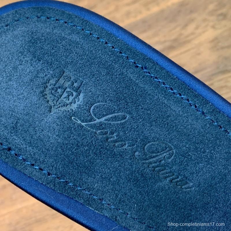 2025 Women Le Parmentier Navy Silk Sandals KFY00280