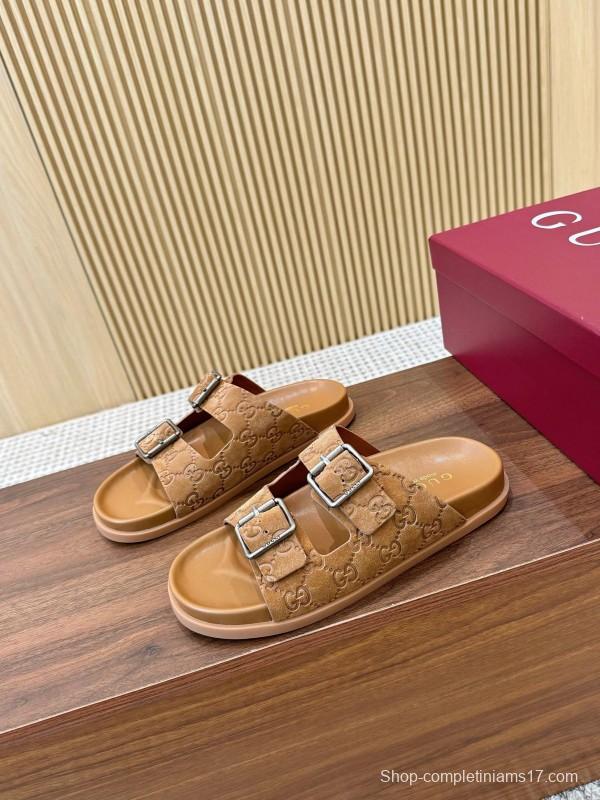 2025 Women Gucci Beige Leather Sandals LY00260