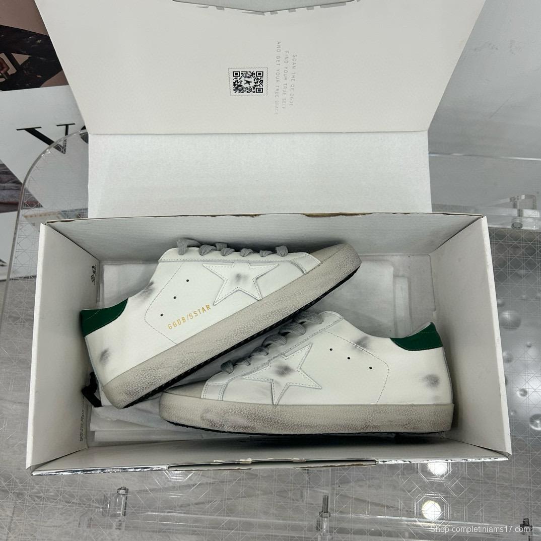2025 Unisex GGDB White Green Leather Sneakers