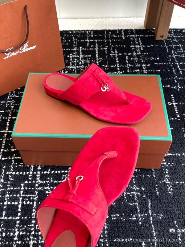 2025 Slippers LP Red Suede Slippers
