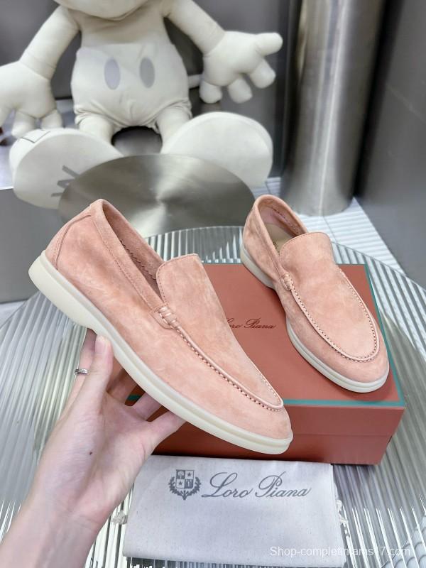 2024 Women Le Parmentier Pink Suede Loafers