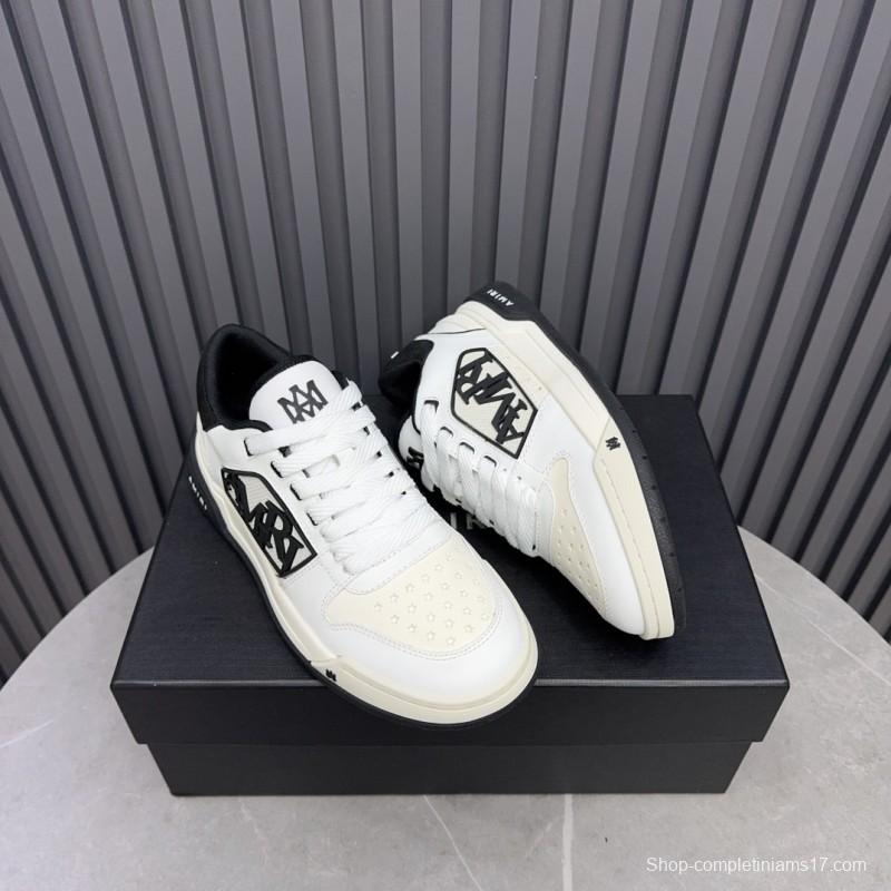 2025 Unisex Amiri White Black Leather Sneakers MJ00360