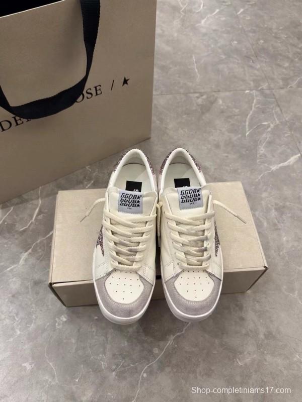 2024 Unisex GGDB White Pink Glitter Leather Suede Low Top Sneakers