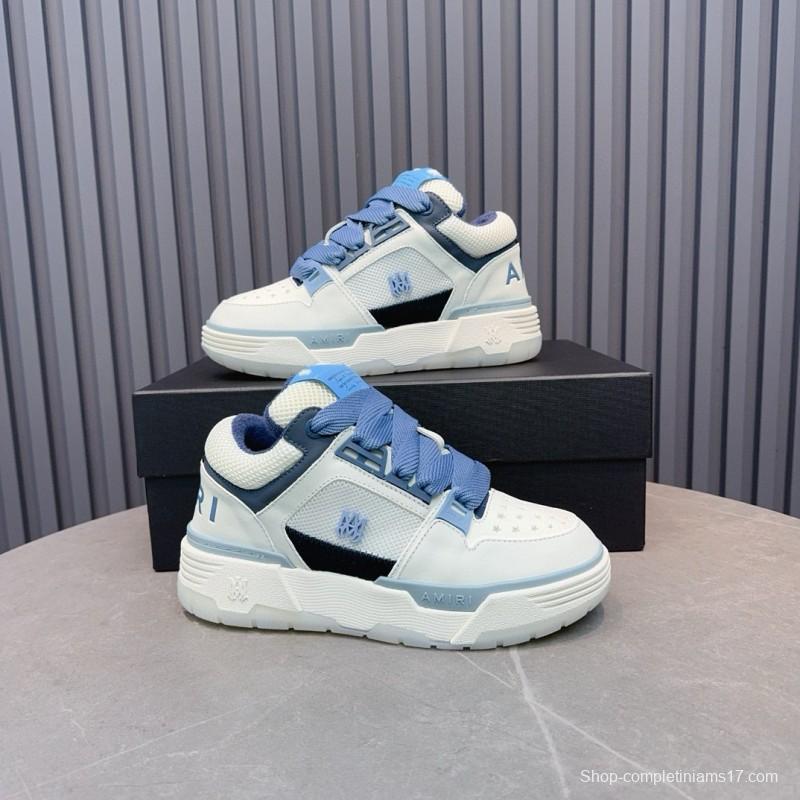 2024 Unisex Amiri Blue White Leather Sneakers MJ00360