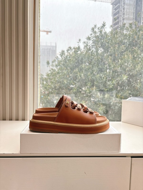 2025 CELINE Brown Leather Sandals