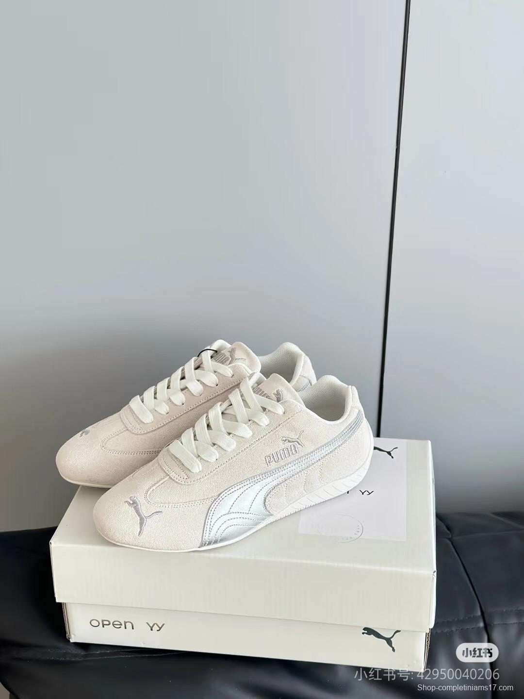 2025 Women Puma White Leather Sneakers KFY00260